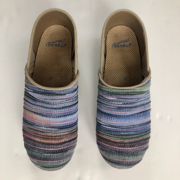 DANSJUTE PRO Multicolor Artisan Weave Clogs Shoes - DANSKO JUTE PRO Multicolor Artisan Weave Clogs
